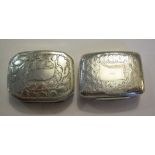 Two George III small silver Vinaigrettes with vacant cartouches, Birmingham 1814, maker: Cocks &