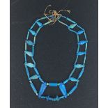 An Egyptian blue glazed composition Bead Necklace, Late Period - Ptolemaic, composed of two rows