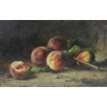 EUPHEMIE MURATON (1840-1914)A Still Life of Peaches and silver Knifesigned 'Euphemie Muraton' (lower