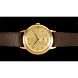 Rolex. A 9ct gold gentlemen's Wristwatch, Hallmarked 1951, 15-Jewel manual wind movement within