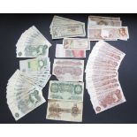A collection of Banknotes to include a selection of Bank of England 10/- and £1 notes (including
