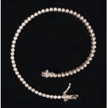 A Diamond Tennis Bracelet, the numerous flexible links each set brilliant-cut stone, estimated total
