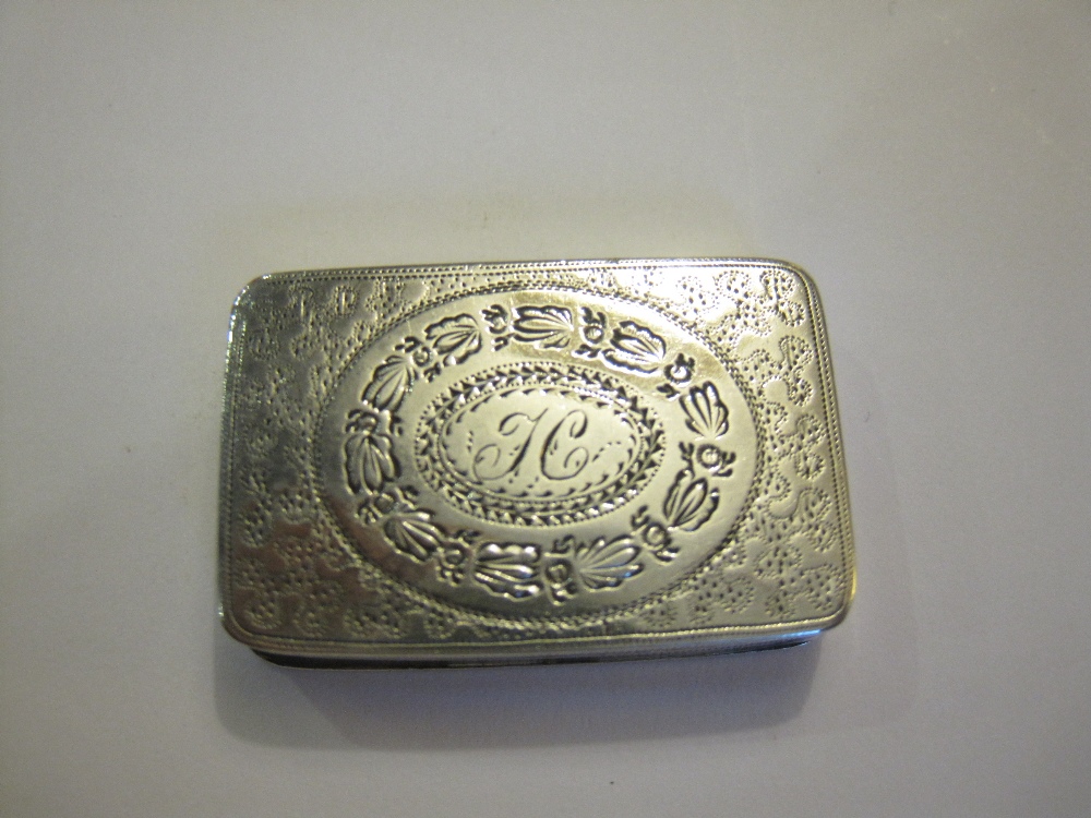 A George III silver Vinaigrette with leafage and seaweed engraving with initials J.C., Birmingham