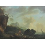 CIRCLE OF CLAUDE - JOSEPH VERNET (1714-1789)A coastal landscape with figures on a shore, a