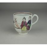 An early Worcester rare Cup painted chinoiserie figures in bright enamelsPROVENANCE: Formerly in the