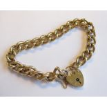 A 9ct gold curblink Bracelet on padlock fastener, approx 32gms