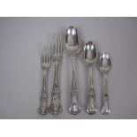 A matched set of silver kings pattern Cutlery for six persons, viz: Table, Dessert and Teaspoons,