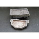 A rectangular stone Sink, 33 x 23in, and another, 29in