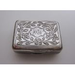 A George IV silver rectangular Vinaigrette with floral and leafage engraving and initials, leafage