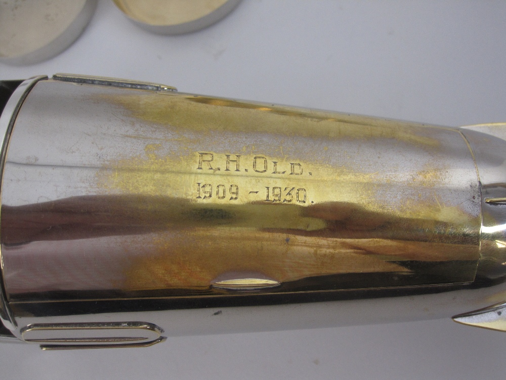An unusual electroplated Novelty Aeroplane Smoker's Set, with match compartment and striker, - Image 7 of 11