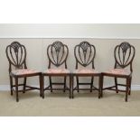 Four Edwardian mahogany Hepplewhite style Parlour Chairs with Prince of Wales feather splats