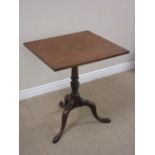 A 19th Century mahogany tilt-top Table with star inlay to the centre and corners of the top