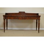 A 19th Century mahogany Serving Table, the shaped gallery rectangular top above a moulded tablet