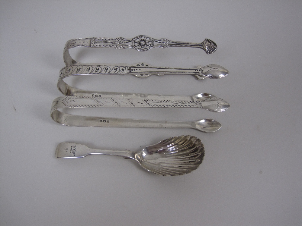 A Victorian silver Caddy Spoon, fiddle pattern with scallop bowl, Dublin 1842, maker: Peter Walsh,