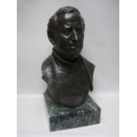 SHARON KEENAN; Bronze Bust of Mr Sutherland of Kingsland Mansions, Quarry, Shrewsbury, 19in, signed,