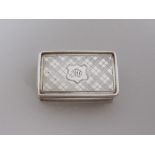 A Victorian silver rectangular Vinaigrette with trellis engraving, shield cartouche engraved