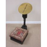 A set of Victorian Salter's Platform Scales with circular brass dial weighing to 18 stone on leafage
