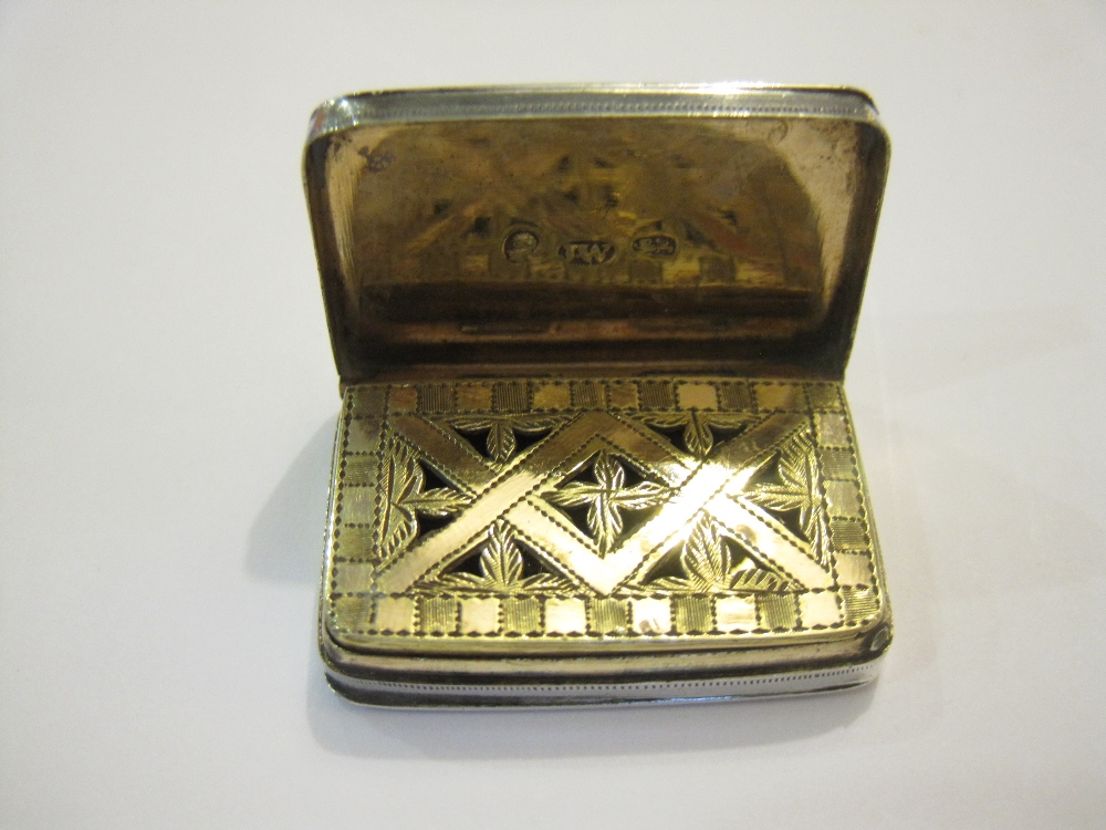 A George III silver Vinaigrette with leafage and seaweed engraving with initials J.C., Birmingham - Image 2 of 2