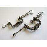 Two early 19th Century cut steel Netting Clamps, c.1810