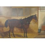 JOHN VINE OF COLCHESTER (c.1809-1867)A Carriage Horse in a Stable; and A Bay Horse in a Stablesigned