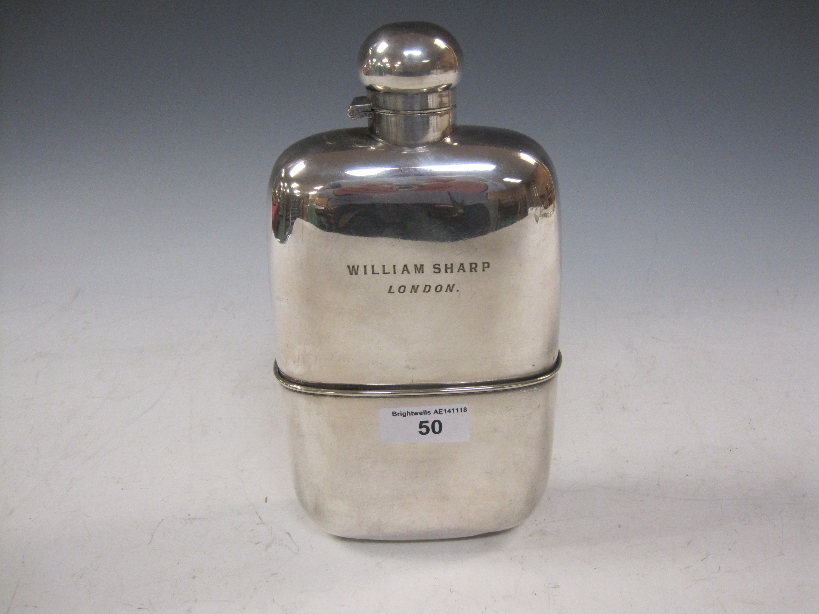 An extra large nickel silver Hip Flask