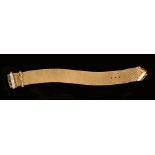 A 9ct yellow gold Bracelet in the form of a belt, the clasp pavé-set with vertical row of