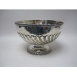 A Victorian silver Rose Bowl with gadroon embossing and rim, presentation inscription, Sheffield