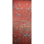 A Chinese embroidered Silk Hanging, late Qing Dynasty, decorated with children playing various games