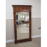 A 19th Century walnut Wall Mirror with broad frieze above the rectangular plate, 5ft 1 1/2in H x 2ft