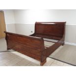 A large mahogany Sleigh Bed, 7ft 8in L (overall)