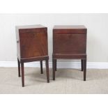 A 19th mahogany Cellerette of square form with carrying handles and another of similar design (