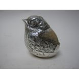 An Edward VII large silver Pin Cushion in the form of a chick, Chester 1908