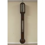 A 19th Century Stick Barometer and Thermometer with ivory dial inscribed Dolland, London