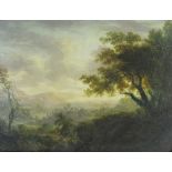 ATTRIBUTED TO JOHN GLOVER (1767-1849)An extensive wooded landscape with a hill-top abbeyoil on