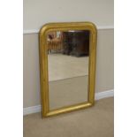 A 19th Century gilt framed Mirror with floral and leafage shallow carving surrounding beaded frieze,