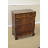 A late Georgian mahogany Chest of two short and three long bow front drawers with chevron and