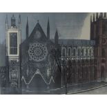 EDWARD BAWDEN RWS NEAC RE (1903-1989)Westminster Abbeylinocut printed in colours, artist's proof,