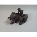 A Carved Oriental Study of Figure of Water Buffalo, Some Losses,