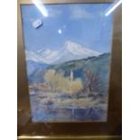 A Framed Watercolour of Italian Alpine Scene