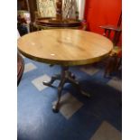 A Brass Mounted Circular Pub Table on Quadrant Support,