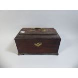 A Georgian Mahogany Tea Caddy Box, Missing One Back Bracket Foot,