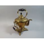 A Victorian Brass Spirit Kettle on Stand,