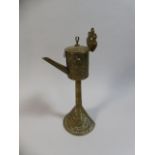 An Unusual Brass Wall Hanging Jug with Removable Container,