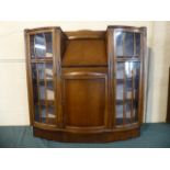 An Edwardian Oak Side by Side Hall Bureau with Fall Front to Fitted Interior Having Base Cupboard