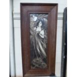 A Framed Art Nouveau Sepia Study of A Maiden,