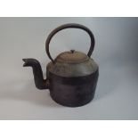 A Very Large and Heavy 19th Century Cast Iron Kettle,