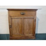 A Stripped Pine Side Cupboard with Top Drawer,