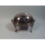 A Silver Plated Breakfast Kidney Dish with Hinged Lid,