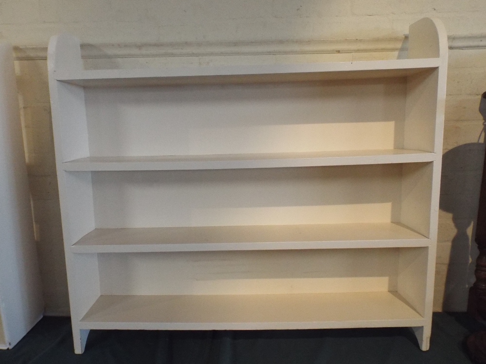 A White Painted Four Shelf Open Bookcase,