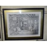 A Framed Print Depicting Study of A Mill Interior